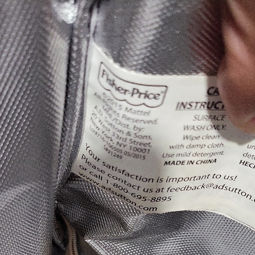 Fisher-Price Black & White Circle Print Bag with Red Logo Tab - Picture 3 of 8